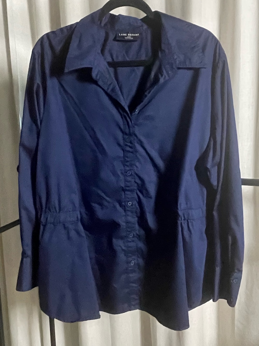 Lane Bryant Navy Button-Front Top